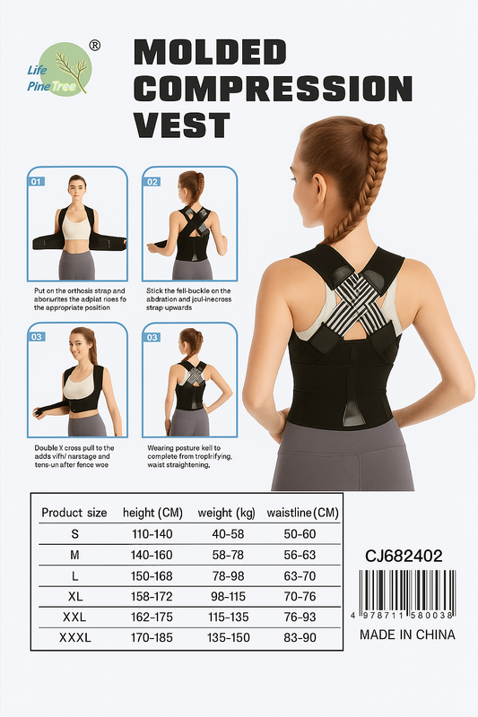 مصحح وضعية الجسم القابل للتعديل والتنفس - دعم الظهر والكتف
