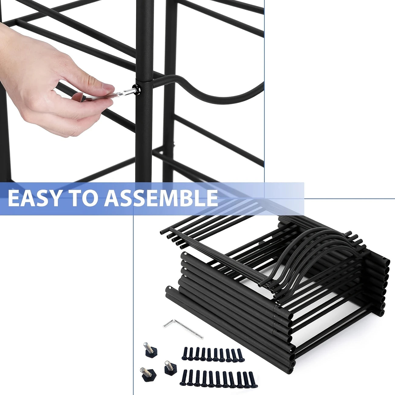 حامل رف لزجاجات المياه - حامل زجاجات مياه سعة 5 جالون، رف تخزين معدني