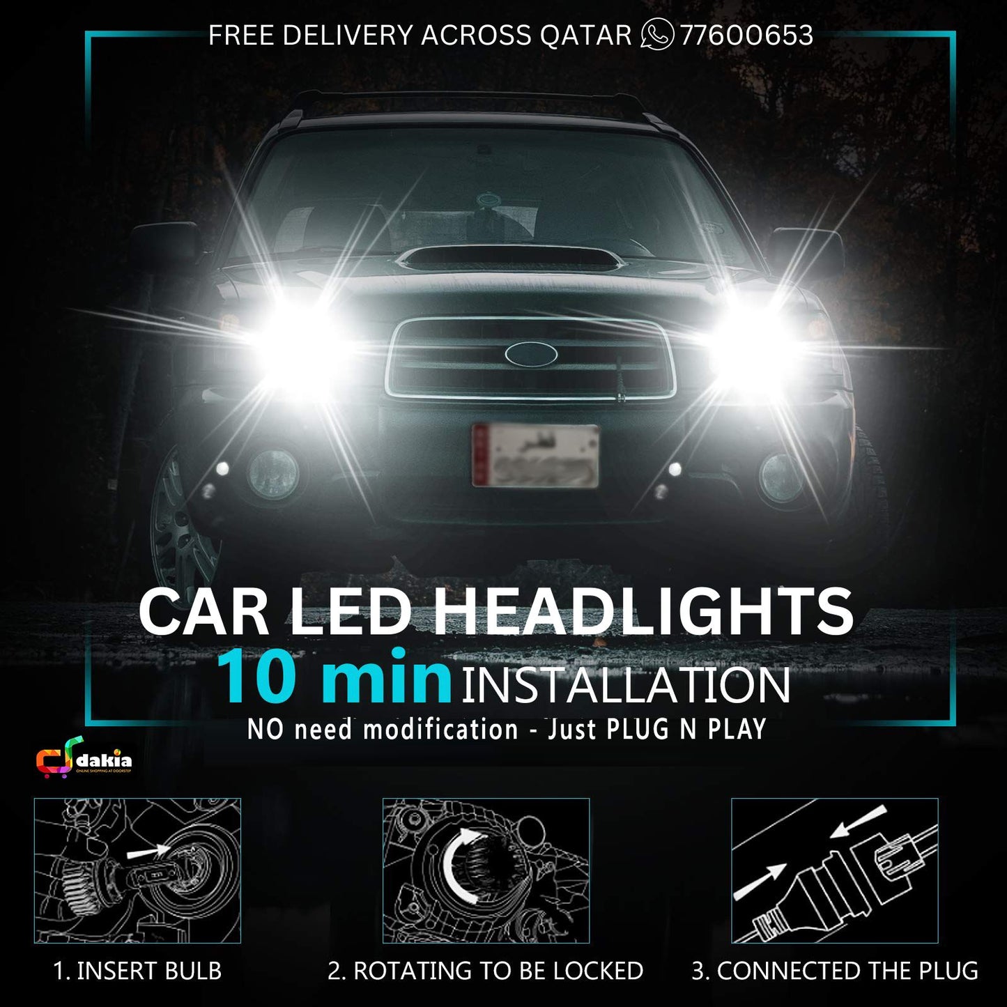 مصابيح أمامية LED عالمية للسيارات - فائقة السطوع وموفرة للطاقة ابتداءً من 79