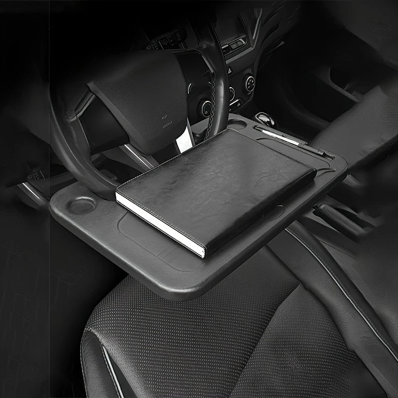 Universal car steering wheel tray used for laptop or food while parked