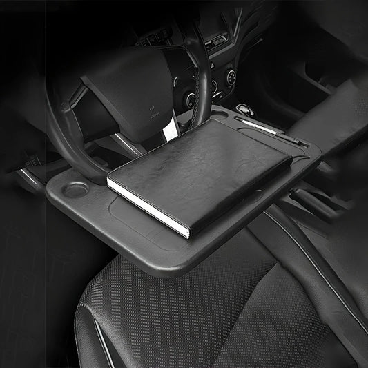 Universal car steering wheel tray used for laptop or food while parked