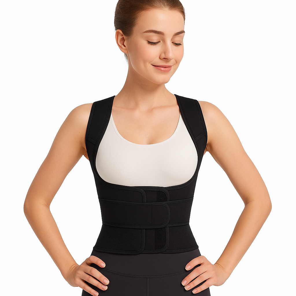 مصحح وضعية الجسم القابل للتعديل والتنفس - دعم الظهر والكتف