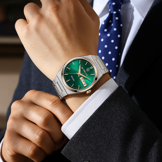 ساعة يد رجالية فاخرة من الكوارتز - ستانلس ستيل