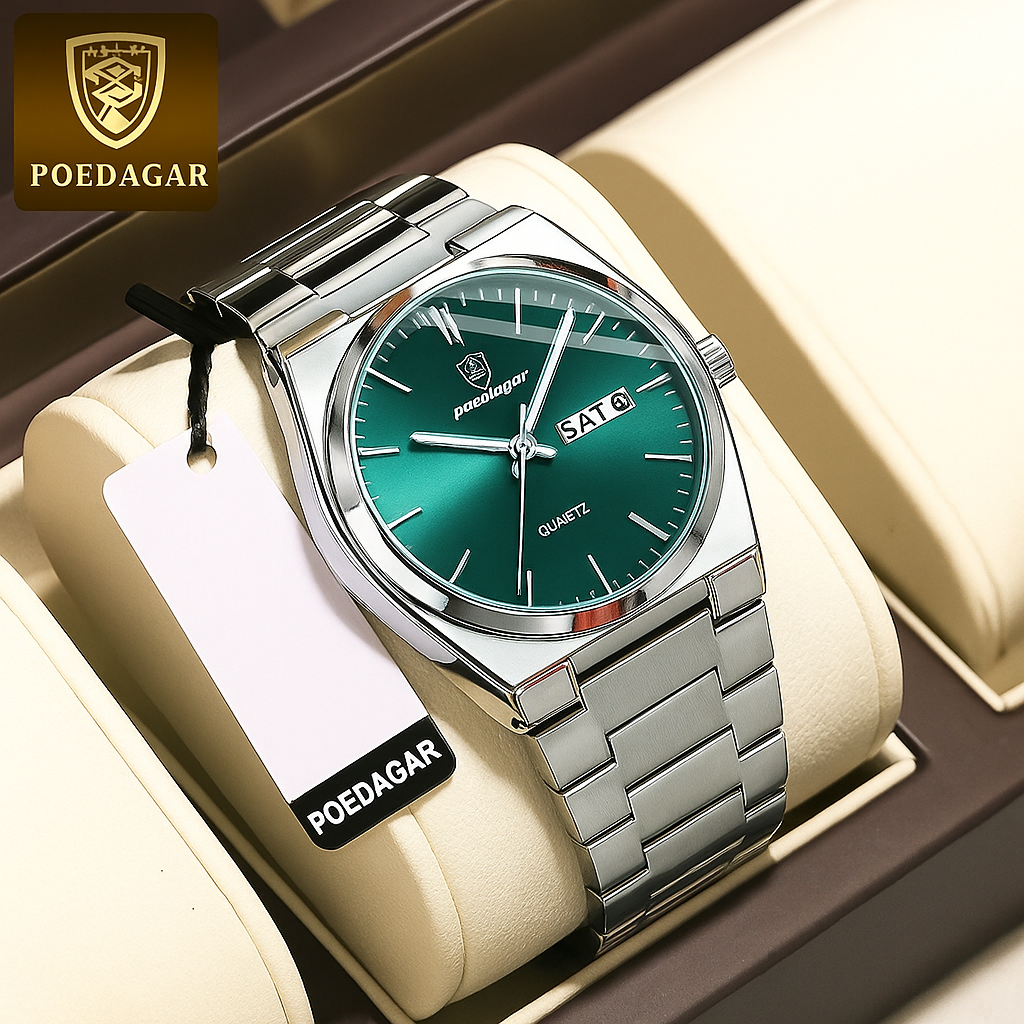 ساعة يد رجالية فاخرة من الكوارتز - ستانلس ستيل