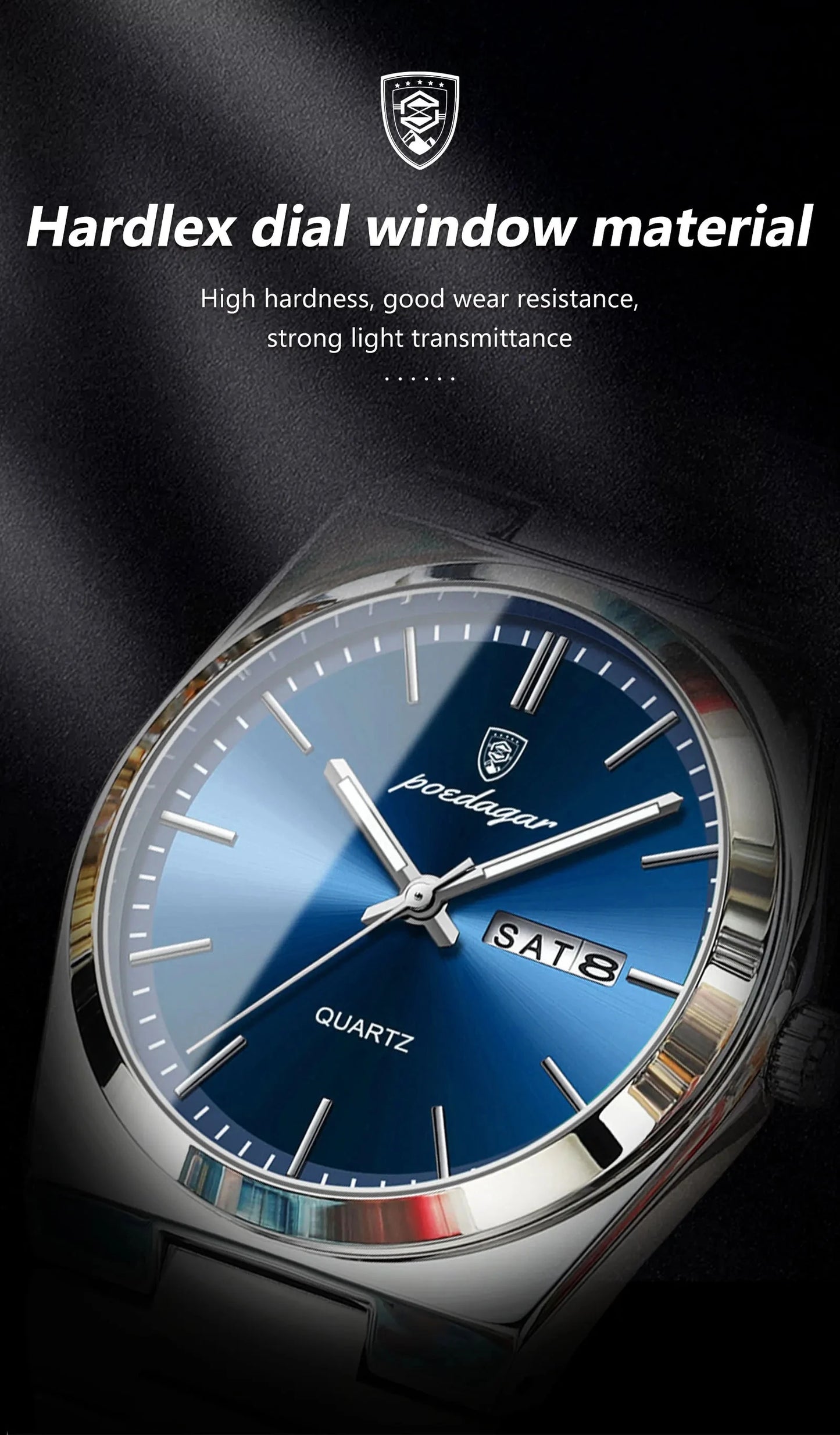 ساعة يد رجالية فاخرة من الكوارتز - ستانلس ستيل