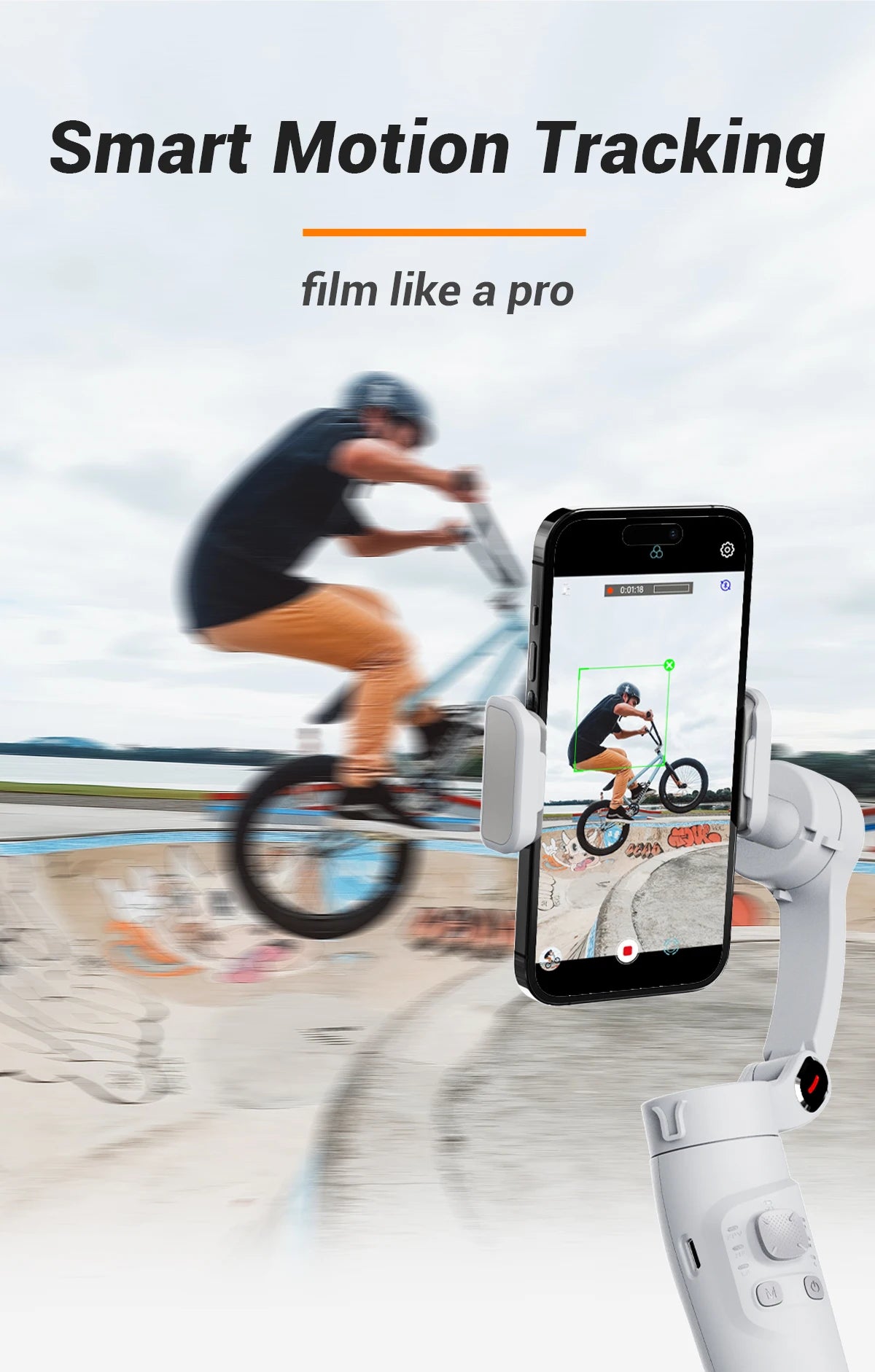 M1 3-Axis Merak One Smartphone Stabilizer | Professional Gimbal with Auto Balance & Smart Tracking