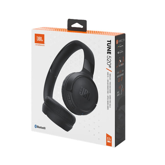 سماعة JBL Tune 520BT اللاسلكية فوق الأذن، لون أسود
