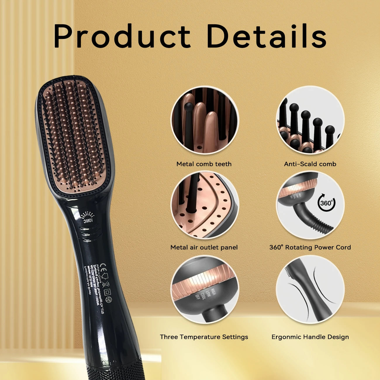 فرشاة تصفيف الشعر الاحترافية جوي - مجفف ومصفف (تقنية أيونية