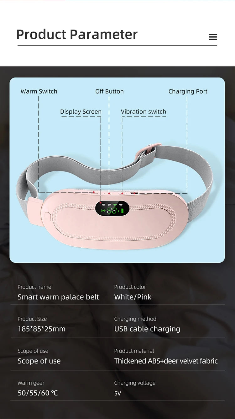 Portable menstrual heating pad for period pain relief and cramps