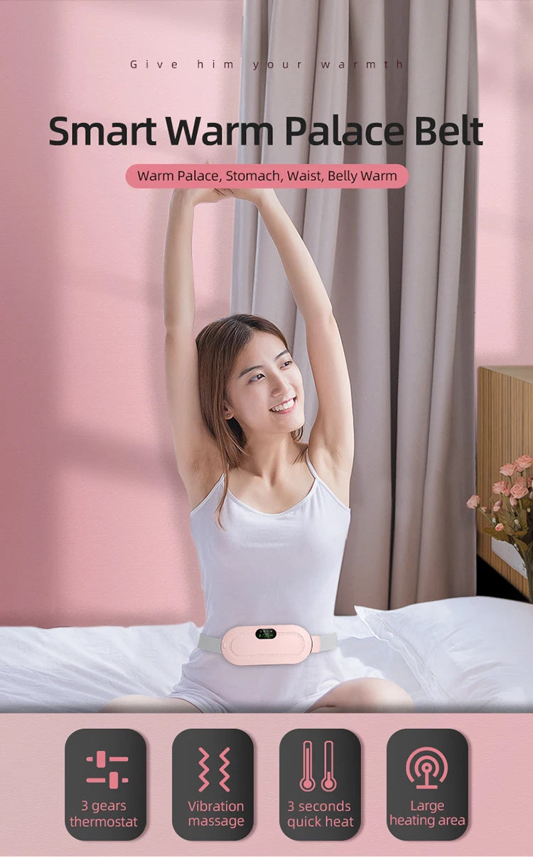 Rechargeable heating belt for women with adjustable temperature