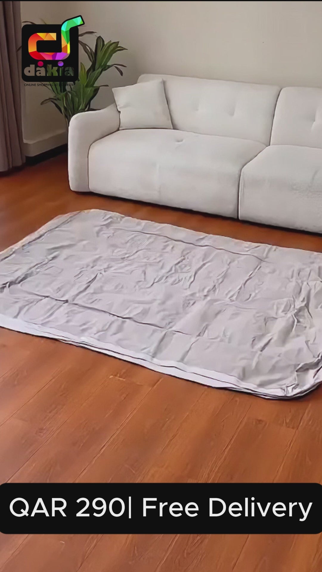 an air mattress with a rechargeable pump,  durability, . mattress folding Single 230 QAR, Double 290 QAR